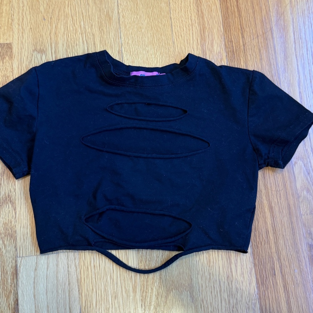Edikted Black Cutout Crop Top